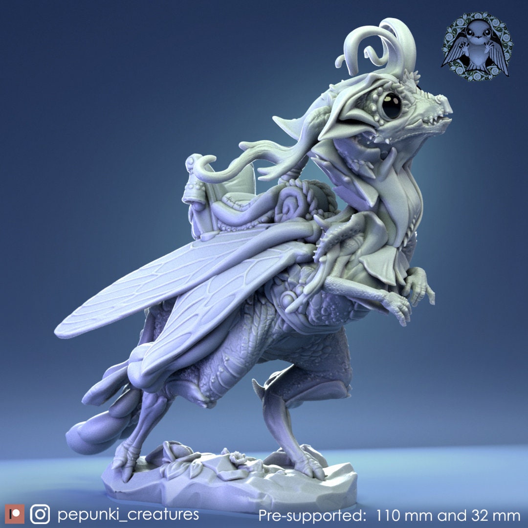 Fairy Dragon Miniature | Tabletop RPG Miniature | Pepunki Creatures | Roleplaying 3D Printed Fantasy Mini - 3DPrintDen