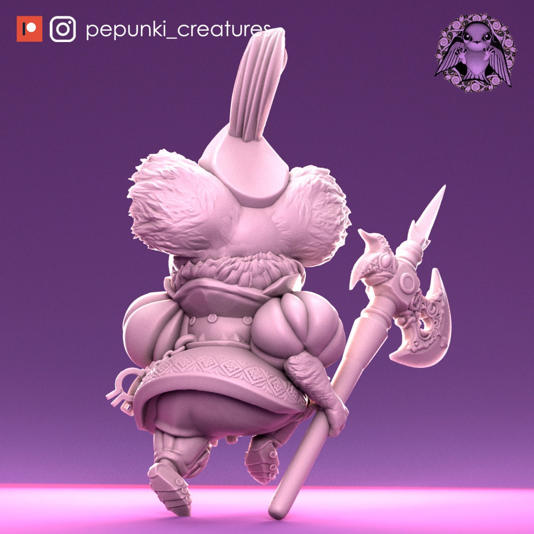 Koala Warrior Miniature | Tabletop RPG Miniature | Pepunki Creatures | Roleplaying 3D Printed Fantasy Mini - 3DPrintDen