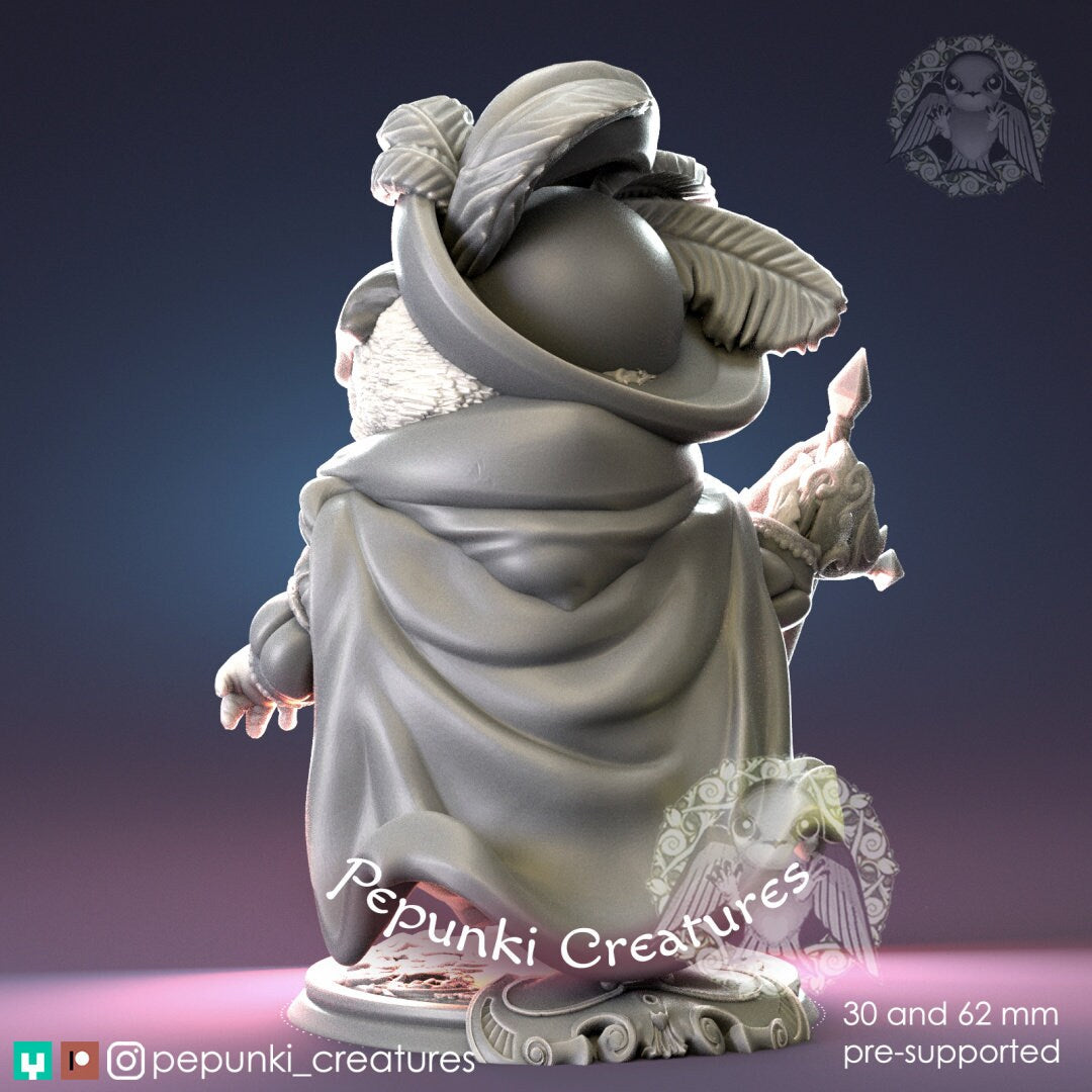 Pug Chevalier Miniature | Tabletop RPG Miniature | Pepunki Creatures | Roleplaying 3D Printed Fantasy Mini - 3DPrintDen