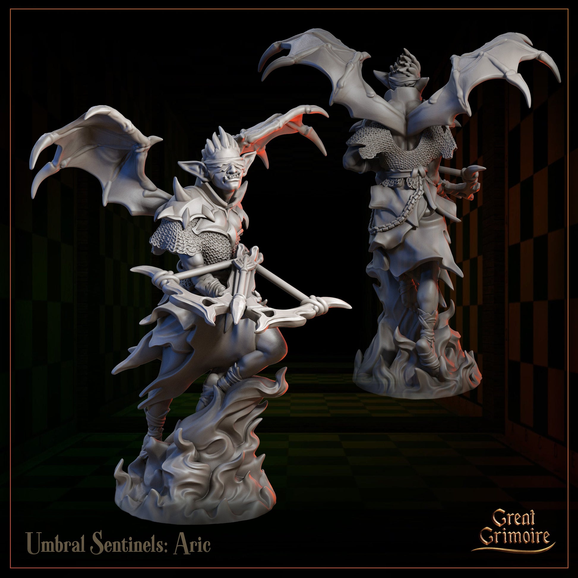 Umbral Sentinels | Tabletop RPG Miniature | Great Grimoire | Roleplaying 3D Printed Fantasy Mini - 3DPrintDen