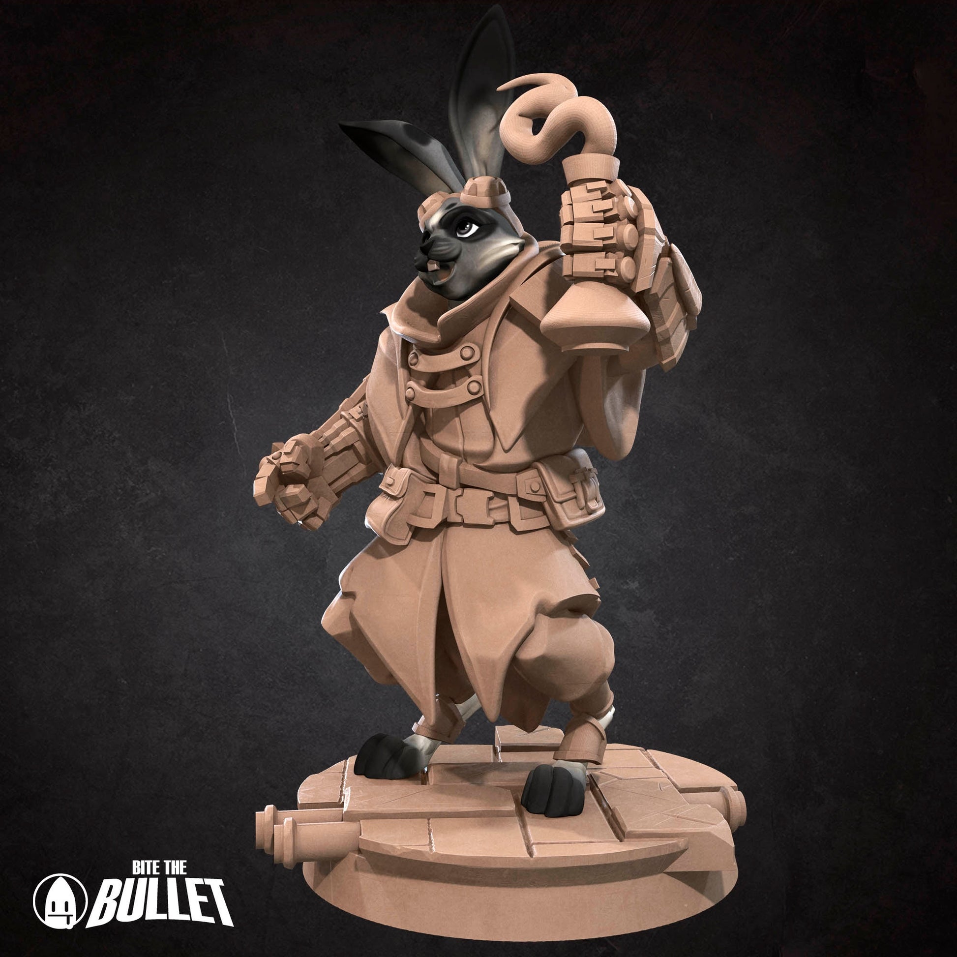 Harengon Artificer Miniature | Tabletop RPG Miniature | Bite the Bullet | Roleplaying 3D Printed Fantasy Mini - 3DPrintDen