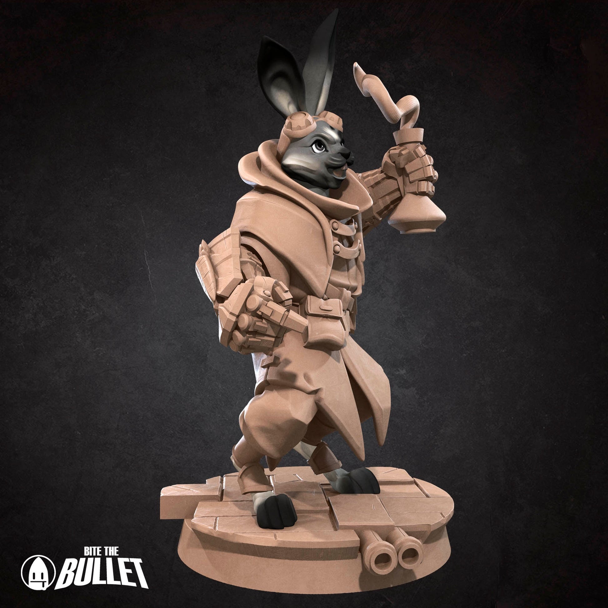 Harengon Artificer Miniature | Tabletop RPG Miniature | Bite the Bullet | Roleplaying 3D Printed Fantasy Mini - 3DPrintDen