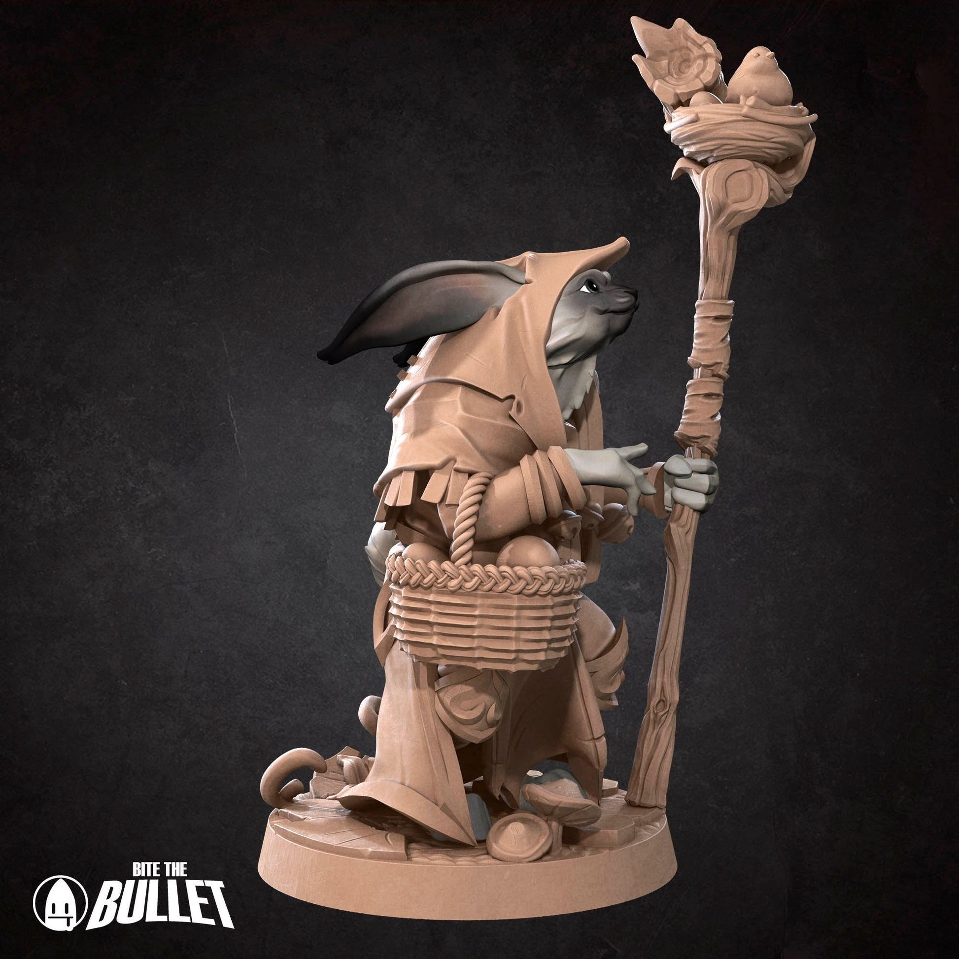 Harengon Druid Miniature | Tabletop RPG Miniature | Bite the Bullet | Roleplaying 3D Printed Fantasy Mini - 3DPrintDen