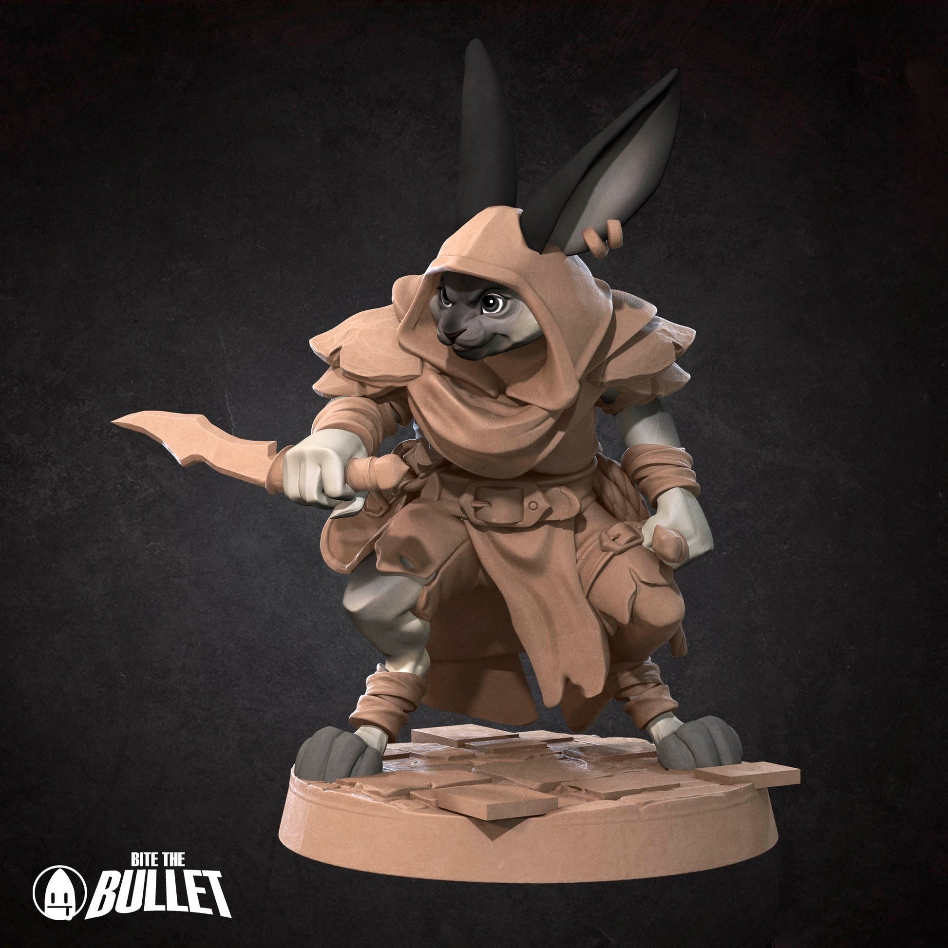 Harengon Rogue Miniature | Tabletop RPG Miniature | Bite the Bullet | Roleplaying 3D Printed Fantasy Mini - 3DPrintDen