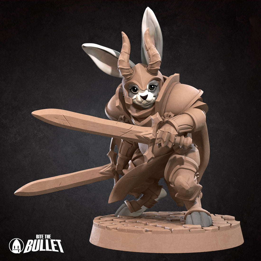 Harengon Warrior Miniature | Tabletop RPG Miniature | Bite the Bullet | Roleplaying 3D Printed Fantasy Mini - 3DPrintDen