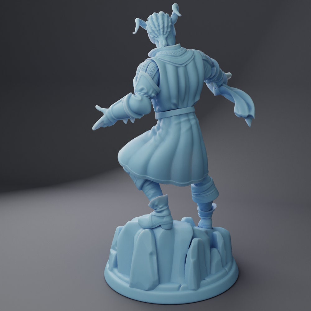 Warlock Miniature, Will | Twin Goddess Miniatures | Tabletop RPG Miniature | Roleplaying 3D Printed Fantasy Mini - 3DPrintDen