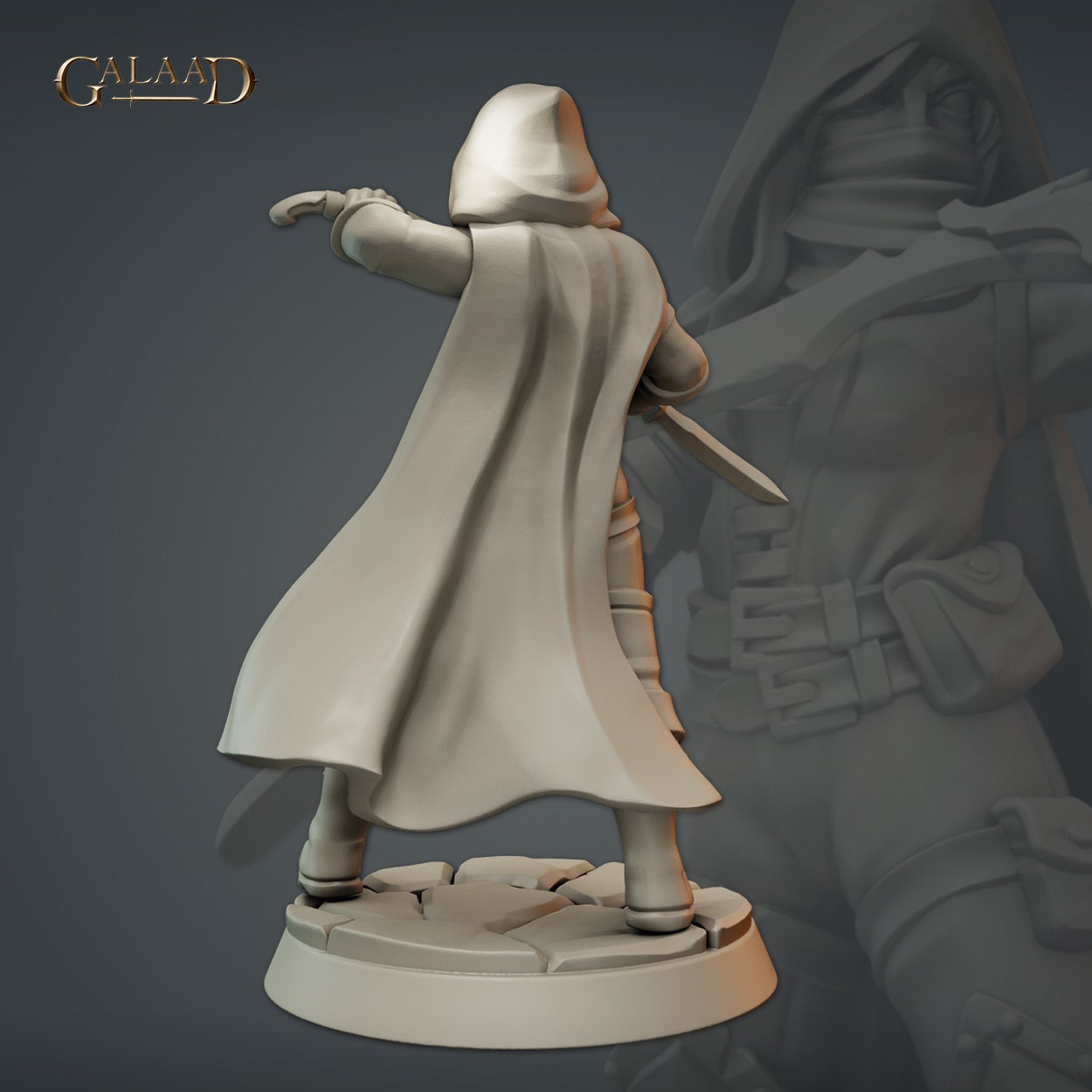 Female Bandits Miniature | Tabletop RPG Miniature | Galaad Miniatures | Roleplaying 3D Printed Fantasy Mini - 3DPrintDen