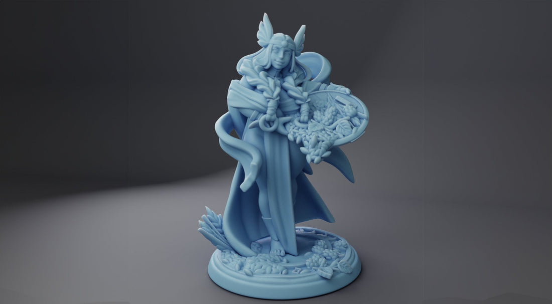 Harvest Goddess Miniature, Vanir | Twin Goddess Miniatures | Tabletop RPG Miniature | Roleplaying 3D Printed Fantasy Mini - 3DPrintDen