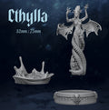 Sea Monstress Miniature, Cthylla | Tabletop RPG Miniature | Dungeons and Maidens | Roleplaying 3D Printed Fantasy Mini - 3DPrintDen