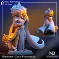 Cult Fightress Miniature, Oriana | Tabletop RPG Miniature | Miniatures Blueprint | Roleplaying 3D Printed Fantasy Mini - 3DPrintDen