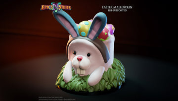 Marshmallow Bunny Miniature | Tabletop RPG Miniature | Epic 'N' Stuff | Roleplaying 3D Printed Fantasy Mini - 3DPrintDen