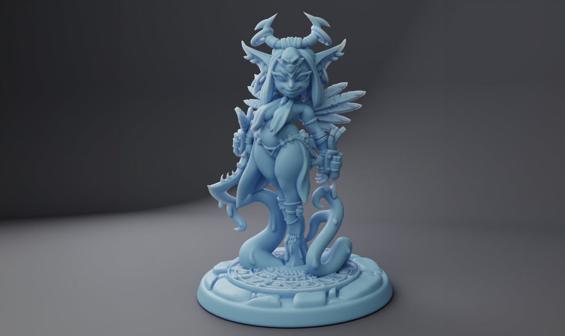 Goblin Blood-Goddess Miniature, Magglubiyette | Twin Goddess Miniatures | Tabletop RPG Miniature | Roleplaying 3D Printed Fantasy Mini - 3DPrintDen