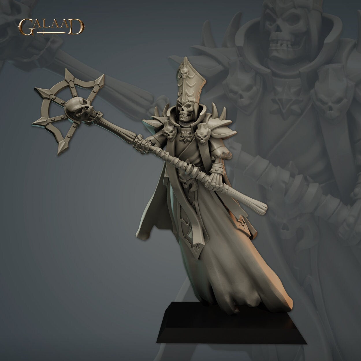 Lich Bishop Miniature | Tabletop RPG Miniature | Galaad Miniatures | Roleplaying 3D Printed Fantasy Mini - 3DPrintDen