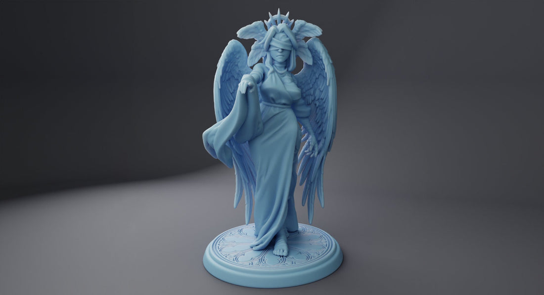 Goddess of Judgement Miniature, Ophelia | Twin Goddess Miniatures | Tabletop RPG Miniature | Roleplaying 3D Printed Fantasy Mini - 3DPrintDen