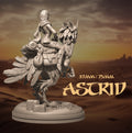 Female Dino Rider Miniature, Astrid | Tabletop RPG Miniature | Dungeons and Maidens | Roleplaying 3D Printed Fantasy Mini - 3DPrintDen