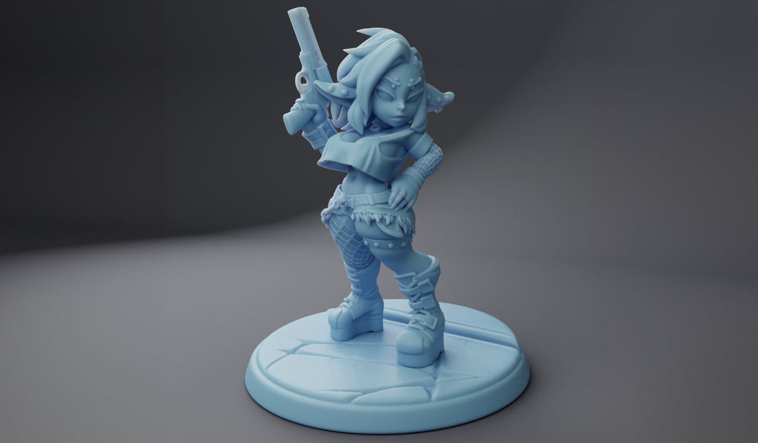 Female Gothblin Miniature, Leora | Twin Goddess Miniatures | Tabletop RPG Miniature | Roleplaying 3D Printed Fantasy Mini - 3DPrintDen