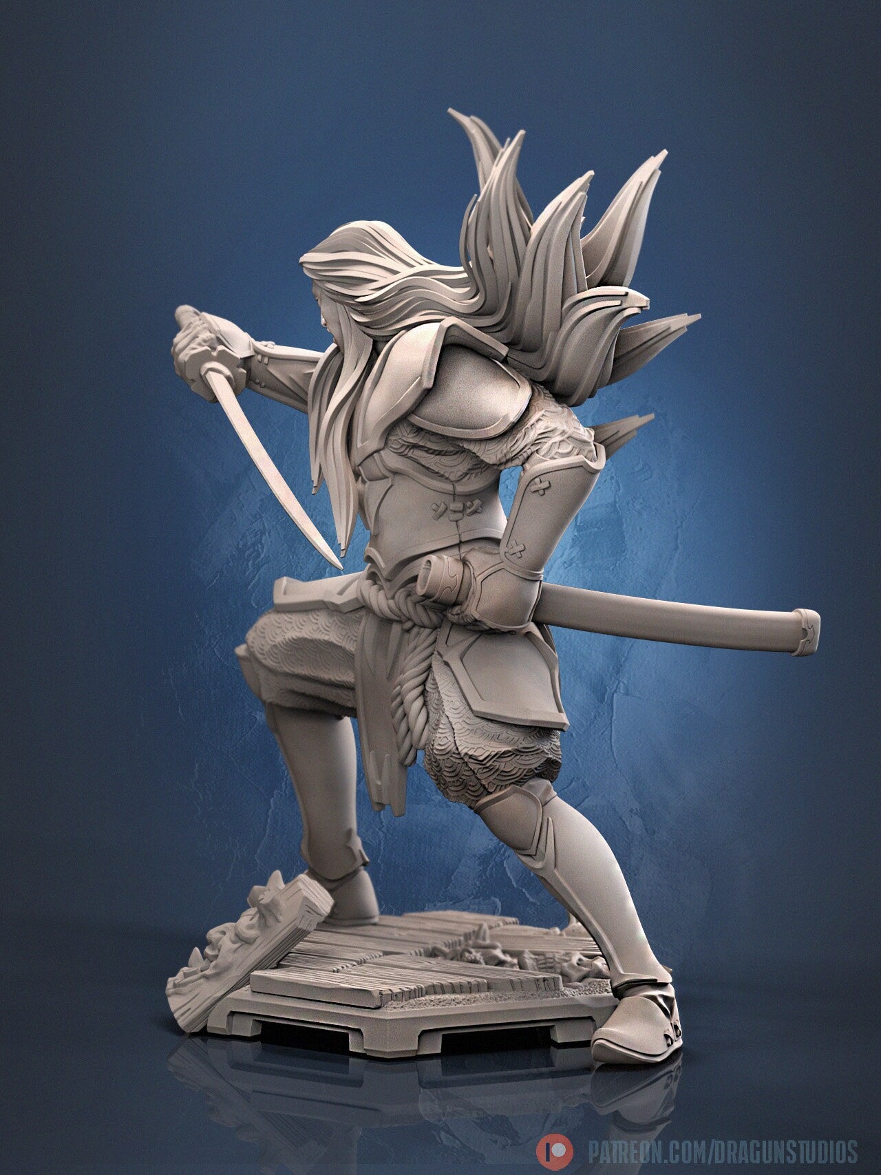 Samurai Miniature, Kagekiyo | Dragun Studios | Tabletop RPG Miniature | Roleplaying 3D Printed Fantasy Mini - 3DPrintDen