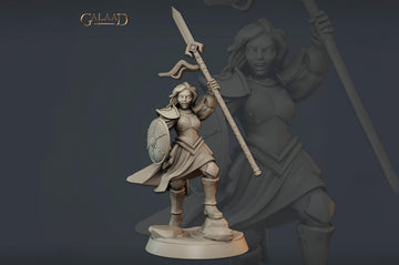 Female Vanguard Miniature | Tabletop RPG Miniature | Galaad Miniatures | Roleplaying 3D Printed Fantasy Mini - 3DPrintDen