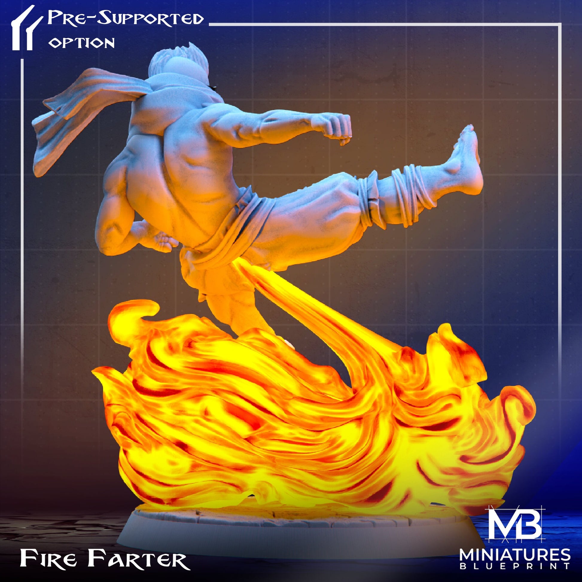 Fire Farter Miniature | Tabletop RPG Miniature | Miniatures Blueprint | Roleplaying 3D Printed Fantasy Mini - 3DPrintDen