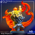 Fire Princess Miniature | Tabletop RPG Miniature | Miniatures Blueprint | Roleplaying 3D Printed Fantasy Mini - 3DPrintDen