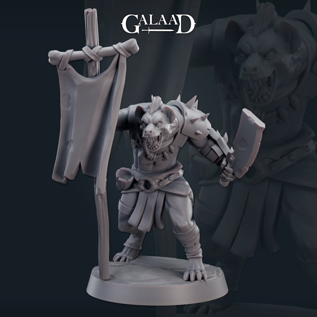 Gnoll Miniature | Tabletop RPG Miniature | Galaad Miniatures | Roleplaying 3D Printed Fantasy Mini - 3DPrintDen