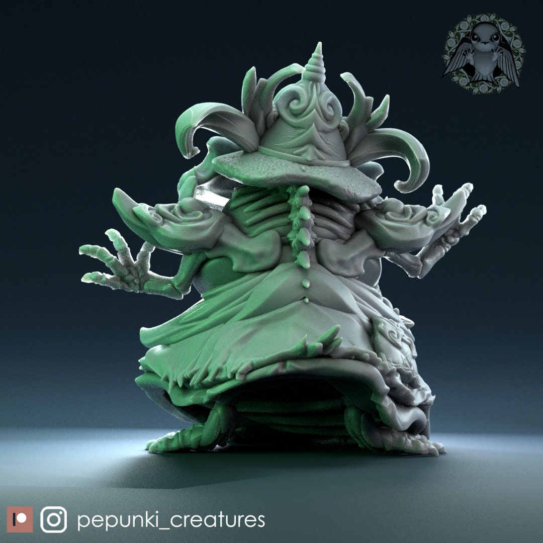 Frog Lich Miniature | Tabletop RPG Miniature | Pepunki Creatures | Roleplaying 3D Printed Fantasy Mini - 3DPrintDen