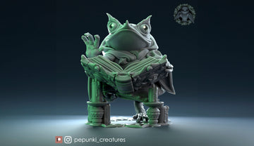 Frog Necromancer Miniature | Tabletop RPG Miniature | Pepunki Creatures | Roleplaying 3D Printed Fantasy Mini - 3DPrintDen