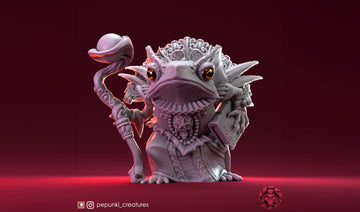 Toad Headmistress Miniature | Tabletop RPG Miniature | Pepunki Creatures | Roleplaying 3D Printed Fantasy Mini - 3DPrintDen