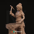 Female Blacksmith Miniature, Lara | Tabletop RPG Miniature | Nerikson | Roleplaying 3D Printed Fantasy Mini - 3DPrintDen