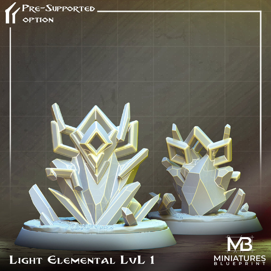 Light Elemental Miniature | Tabletop RPG Miniature | Miniatures Blueprint | Roleplaying 3D Printed Fantasy Mini - 3DPrintDen