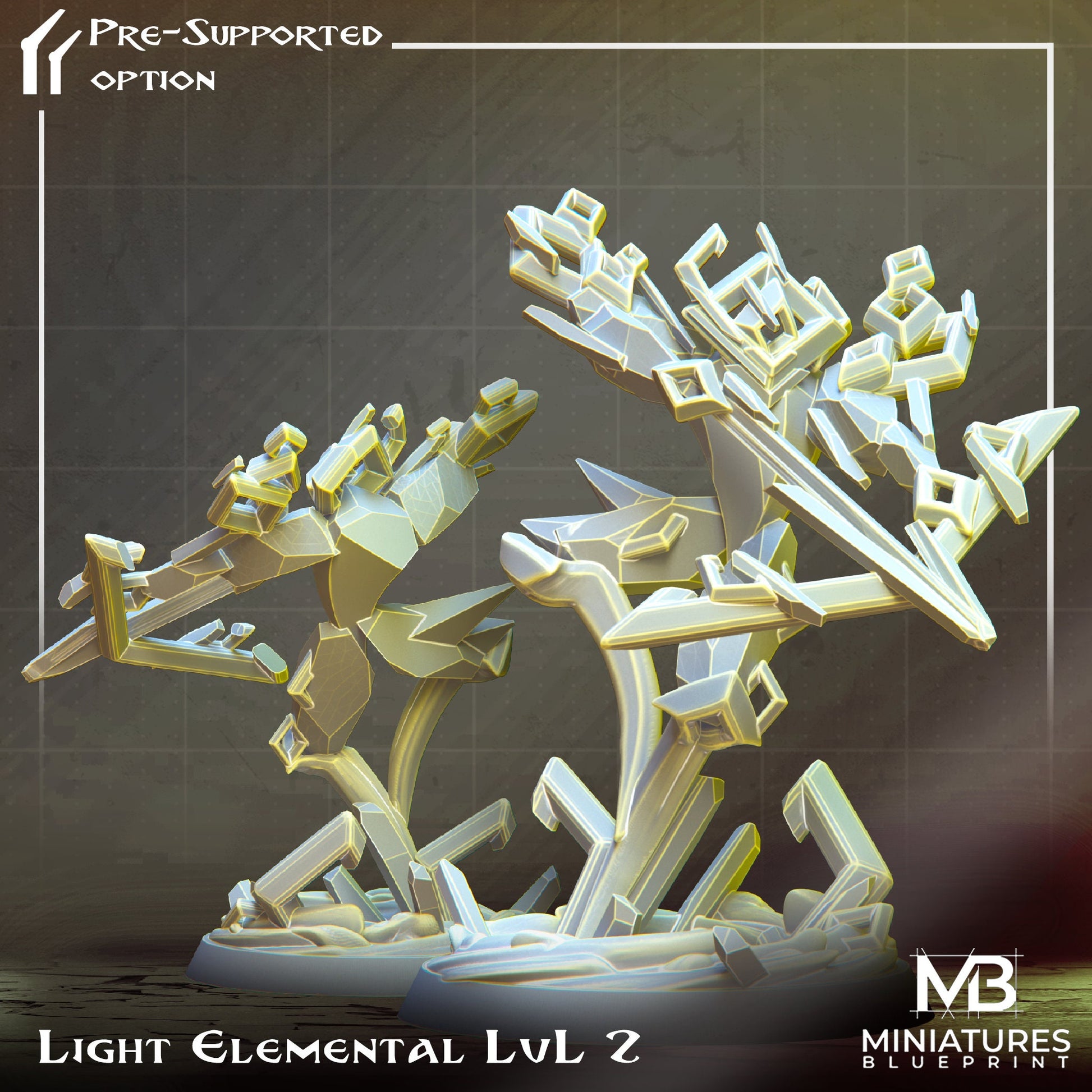 Light Elemental Miniature | Tabletop RPG Miniature | Miniatures Blueprint | Roleplaying 3D Printed Fantasy Mini - 3DPrintDen