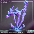 Lightning Elemental Miniature | Tabletop RPG Miniature | Miniatures Blueprint | Roleplaying 3D Printed Fantasy Mini - 3DPrintDen