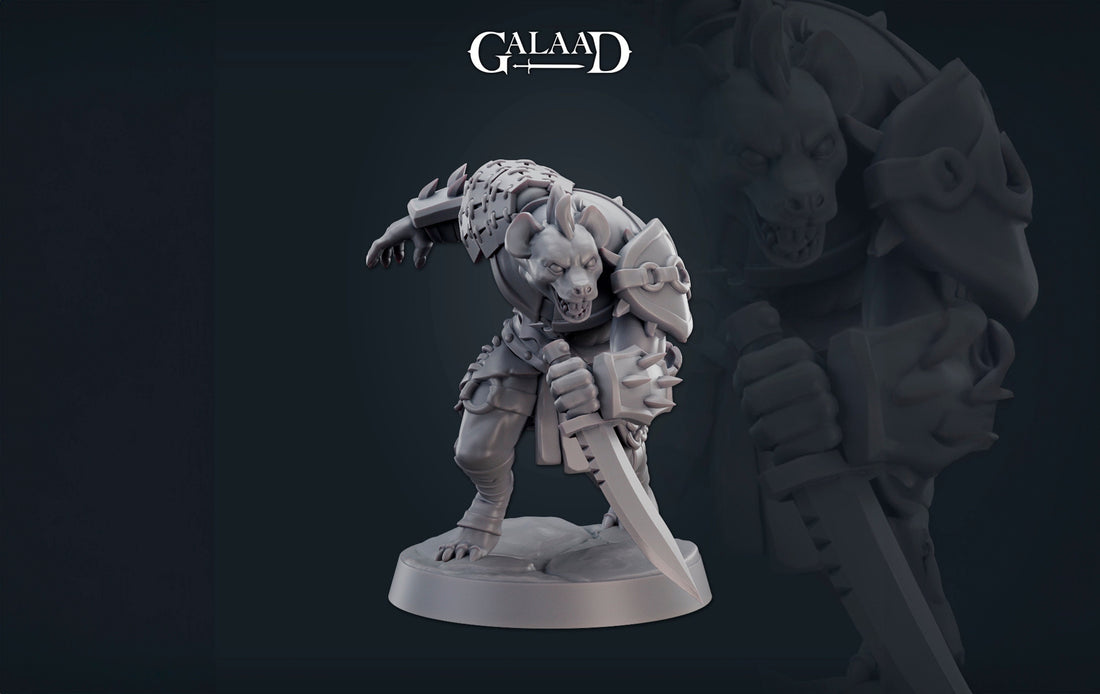 Gnoll Miniature | Tabletop RPG Miniature | Galaad Miniatures | Roleplaying 3D Printed Fantasy Mini - 3DPrintDen