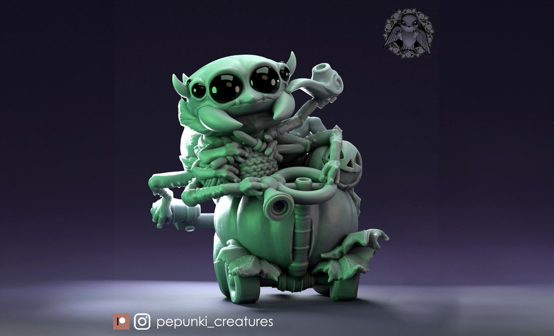 Spider Miniature | Tabletop RPG Miniature | Pepunki Creatures | Roleplaying 3D Printed Fantasy Mini - 3DPrintDen