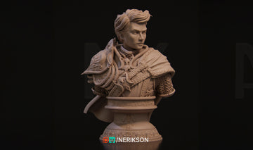 Paladin Bust, Aaron | Tabletop RPG Miniature | Nerikson | Roleplaying 3D Printed Fantasy Mini - 3DPrintDen