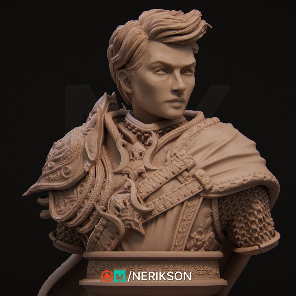 Paladin Bust, Aaron | Tabletop RPG Miniature | Nerikson | Roleplaying 3D Printed Fantasy Mini - 3DPrintDen