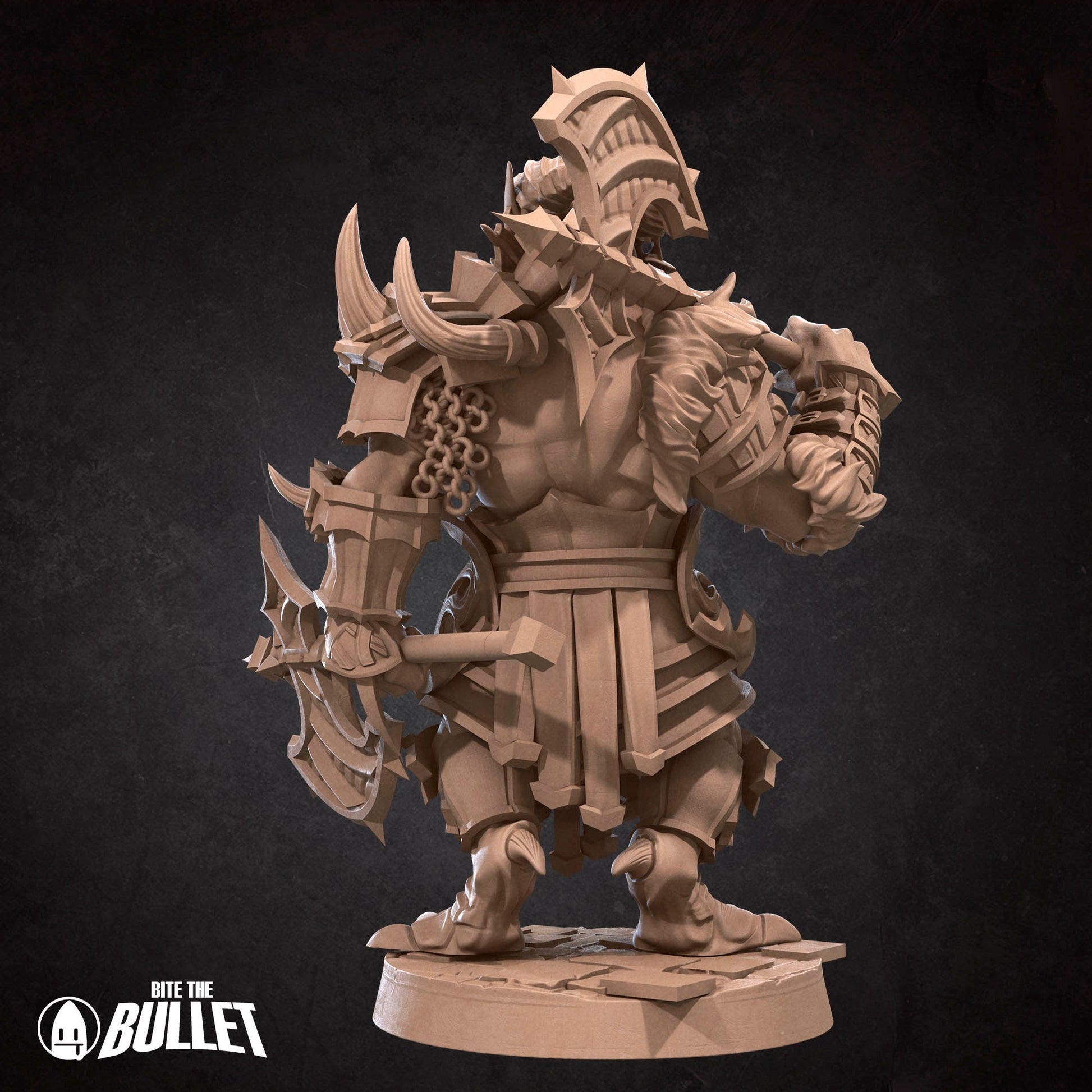 Dragonborn Barbarian Miniature | Tabletop RPG Miniature | Bite the Bullet | Roleplaying 3D Printed Fantasy Mini - 3DPrintDen