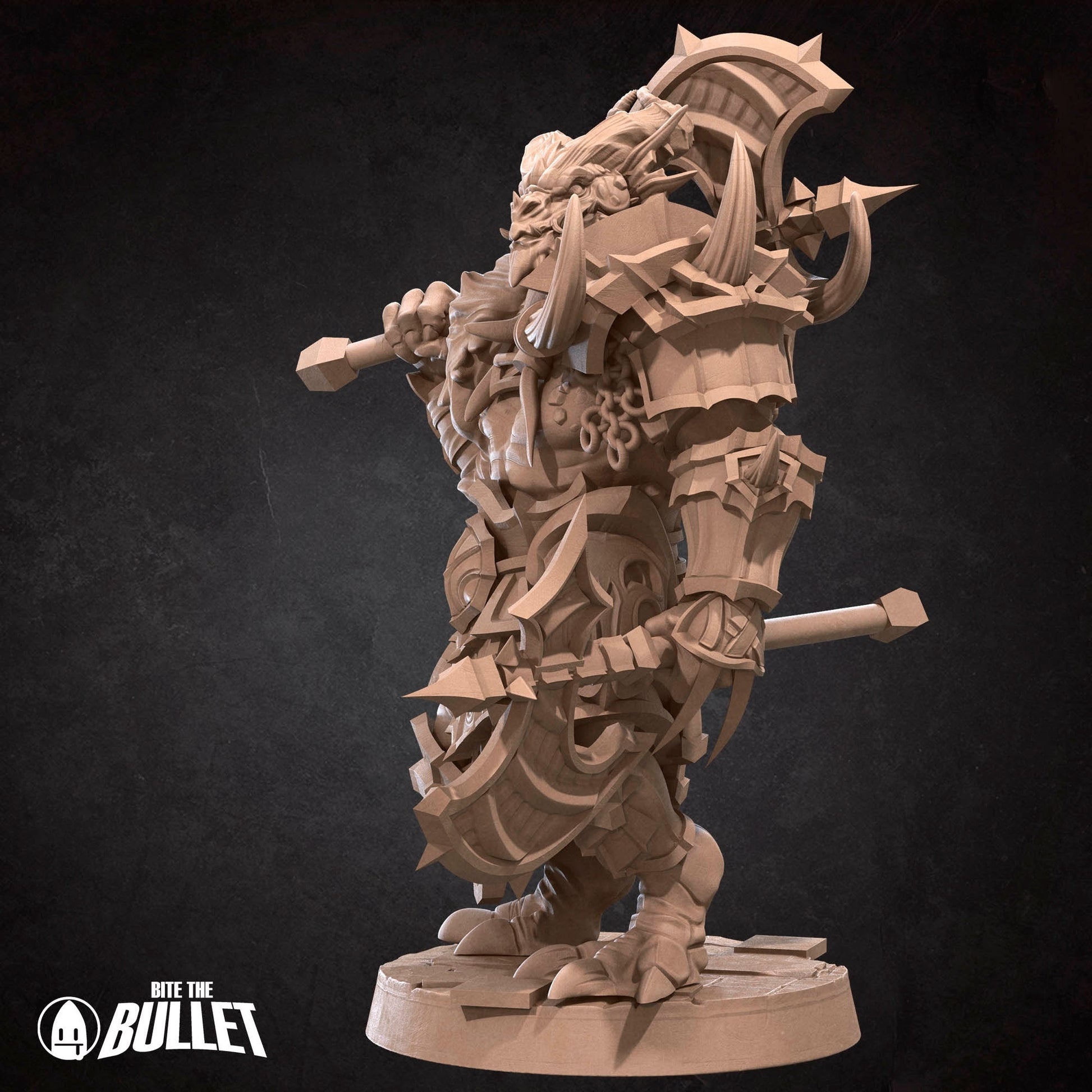 Dragonborn Barbarian Miniature | Tabletop RPG Miniature | Bite the Bullet | Roleplaying 3D Printed Fantasy Mini - 3DPrintDen