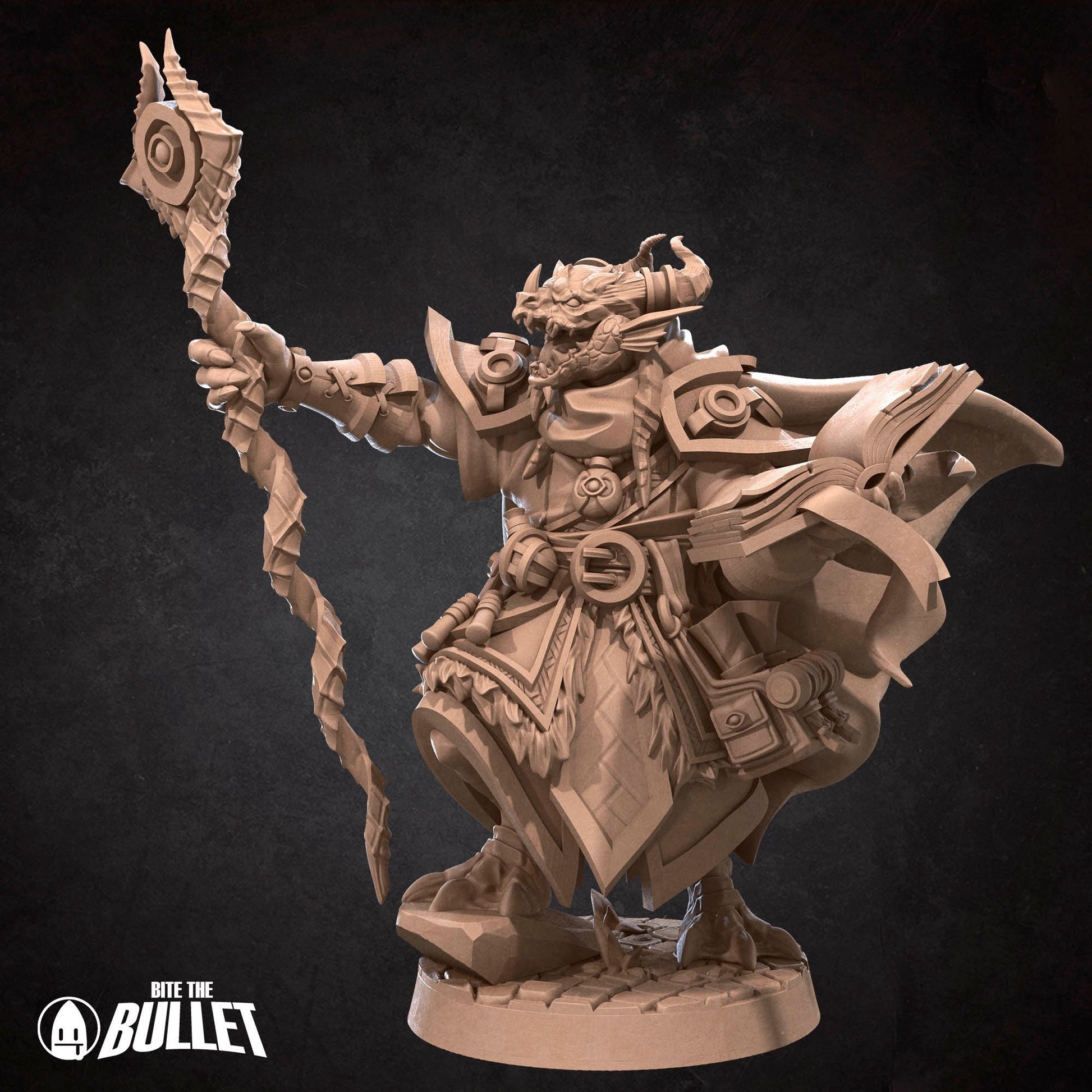 Dragonborn Sorcerer Miniature | Tabletop RPG Miniature | Bite the Bullet | Roleplaying 3D Printed Fantasy Mini - 3DPrintDen