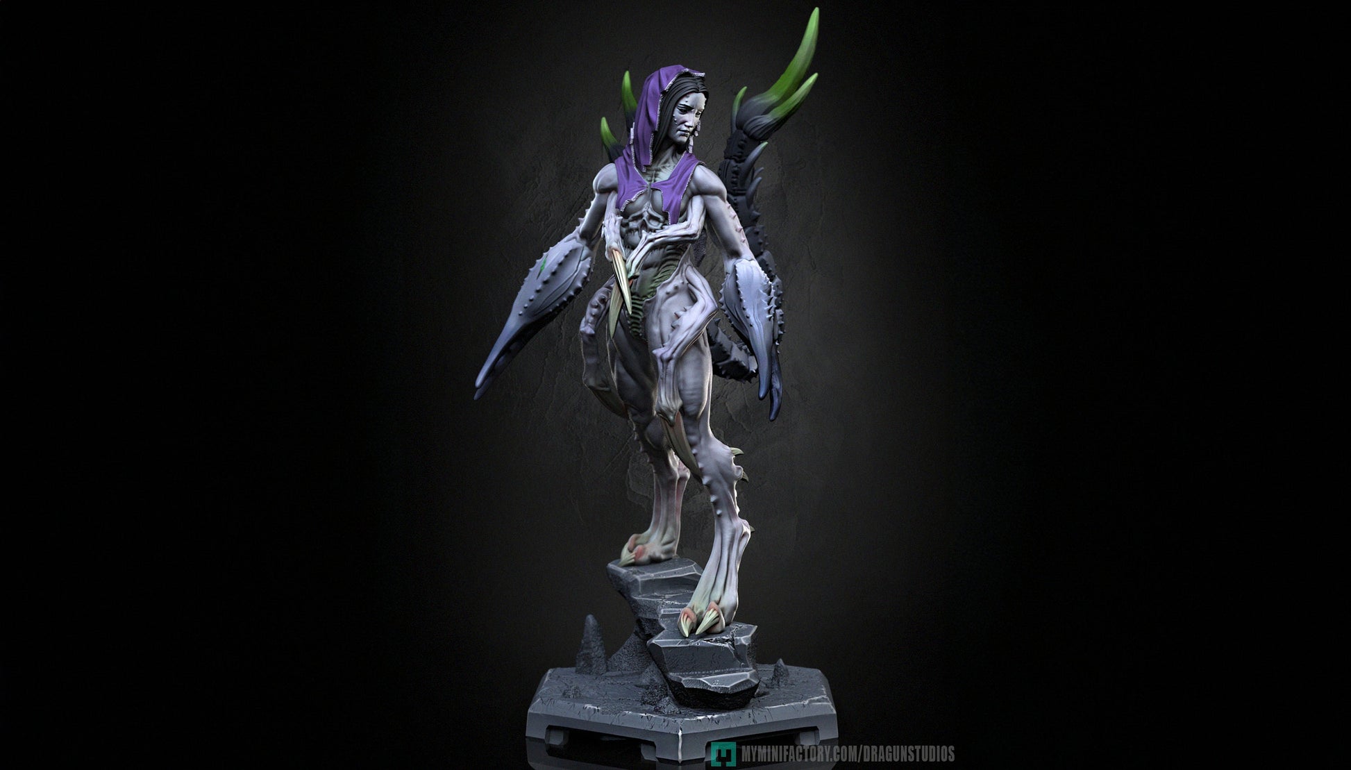 Scorpioness Miniature, Najra | Dragun Studios | Tabletop RPG Miniature | Roleplaying 3D Printed Fantasy Mini - 3DPrintDen