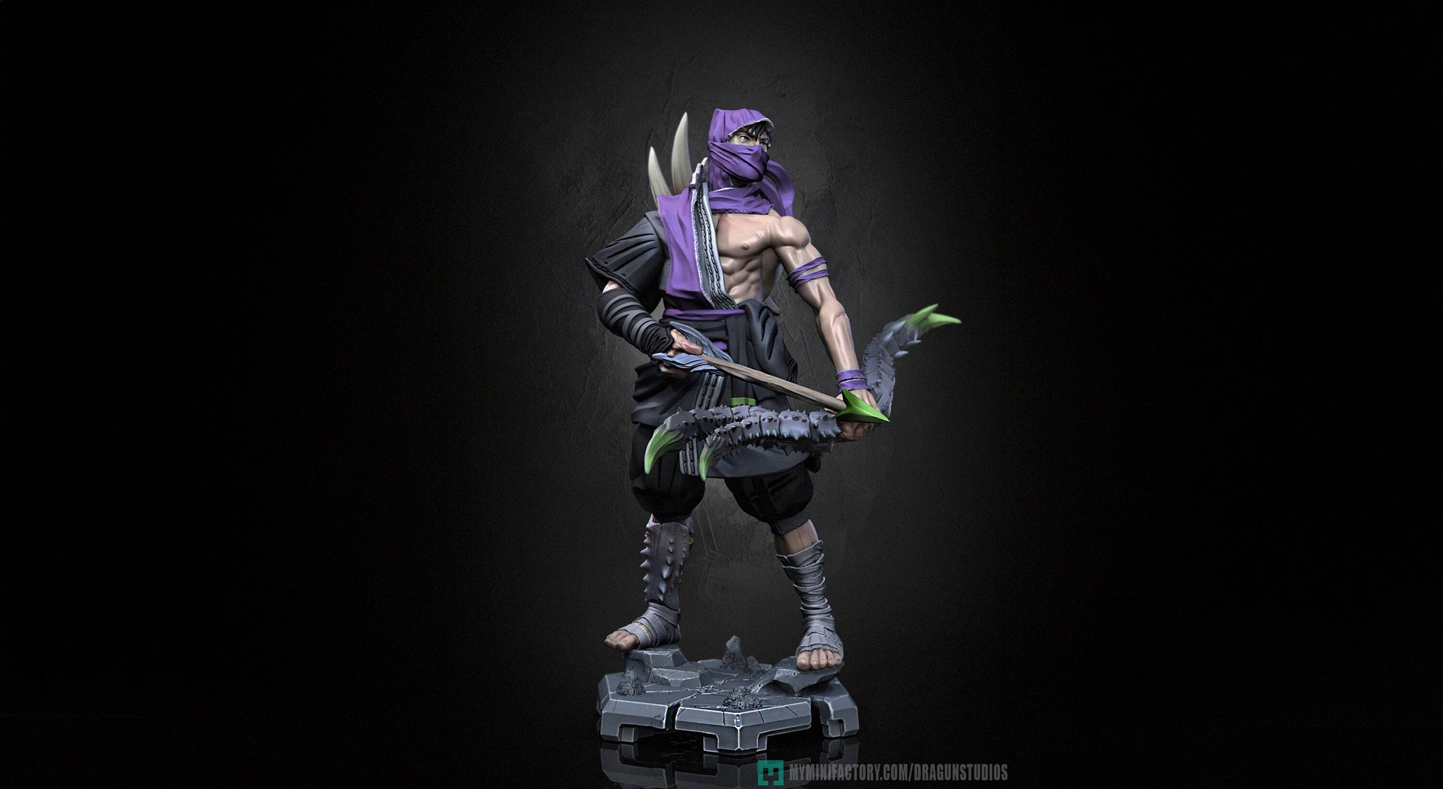 Archer Miniature, Yin | Dragun Studios | Tabletop RPG Miniature | Roleplaying 3D Printed Fantasy Mini - 3DPrintDen