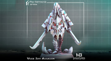 Veiled Assassin Miniature, Vexx | Tabletop RPG Miniature | Miniatures Blueprint | Roleplaying 3D Printed Fantasy Mini - 3DPrintDen