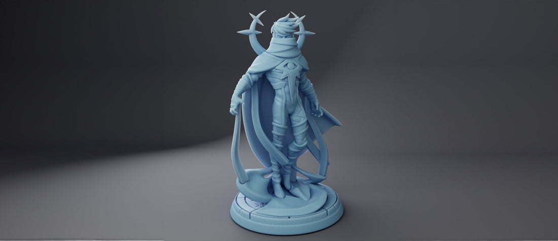 Moonlit Knight Miniature, Astrall | Twin Goddess Miniatures | Tabletop RPG Miniature | Roleplaying 3D Printed Fantasy Mini - 3DPrintDen