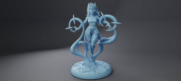 Sorceress Miniature, Azure Weave | Twin Goddess Miniatures | Tabletop RPG Miniature | Roleplaying 3D Printed Fantasy Mini - 3DPrintDen