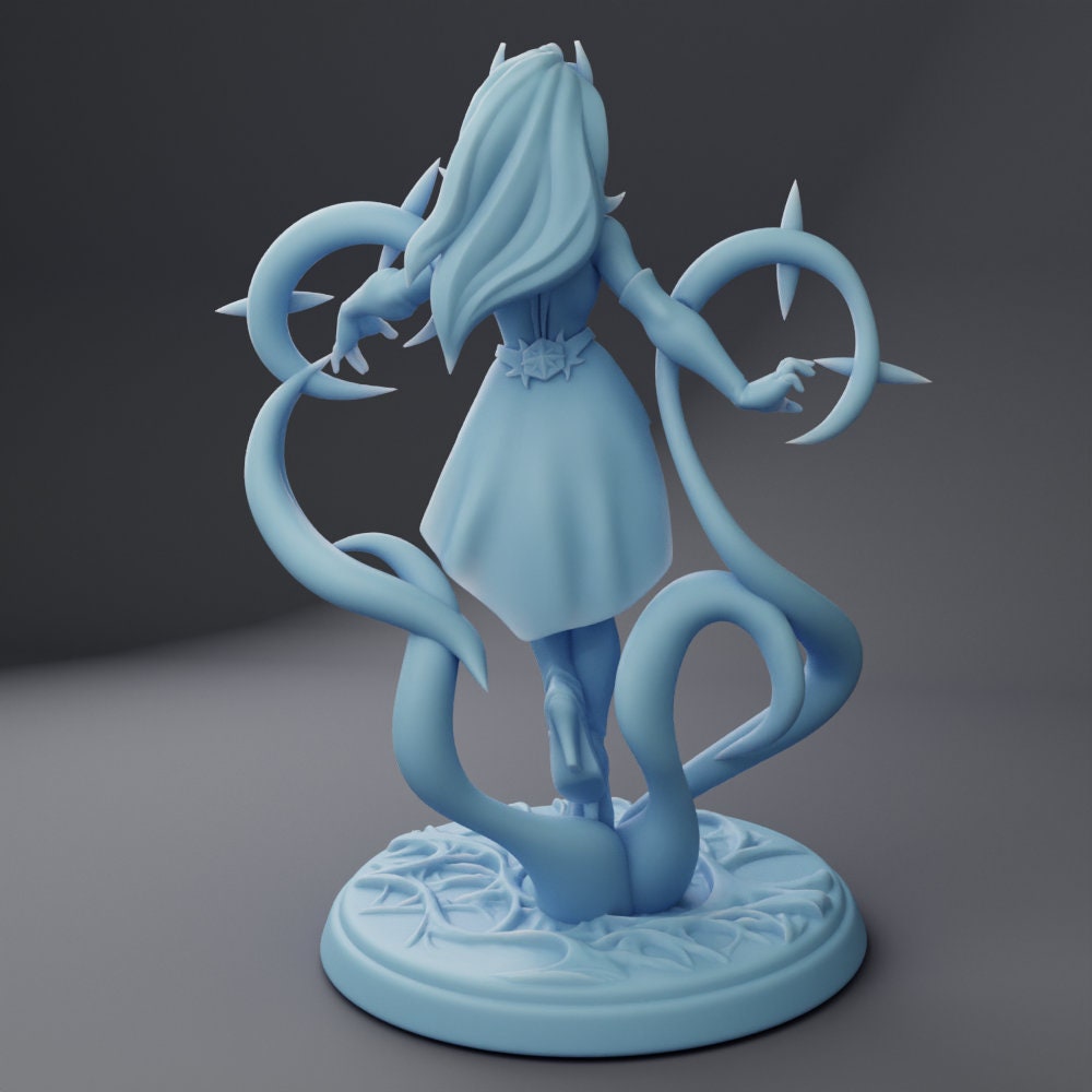 Sorceress Miniature, Azure Weave | Twin Goddess Miniatures | Tabletop RPG Miniature | Roleplaying 3D Printed Fantasy Mini - 3DPrintDen