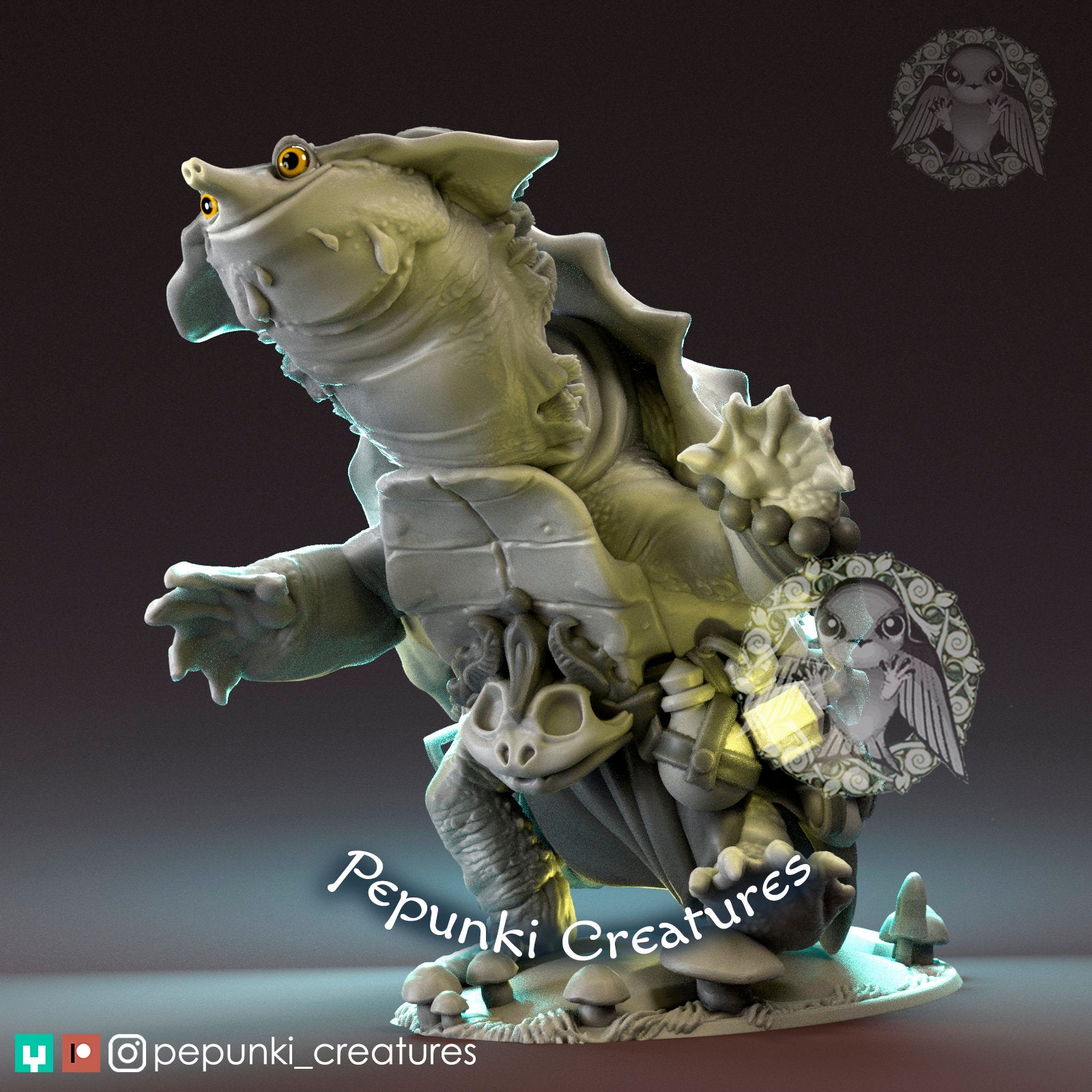 Mata Mata Sorcerer Miniature | Tabletop RPG Miniature | Pepunki Creatures | Roleplaying 3D Printed Fantasy Mini - 3DPrintDen