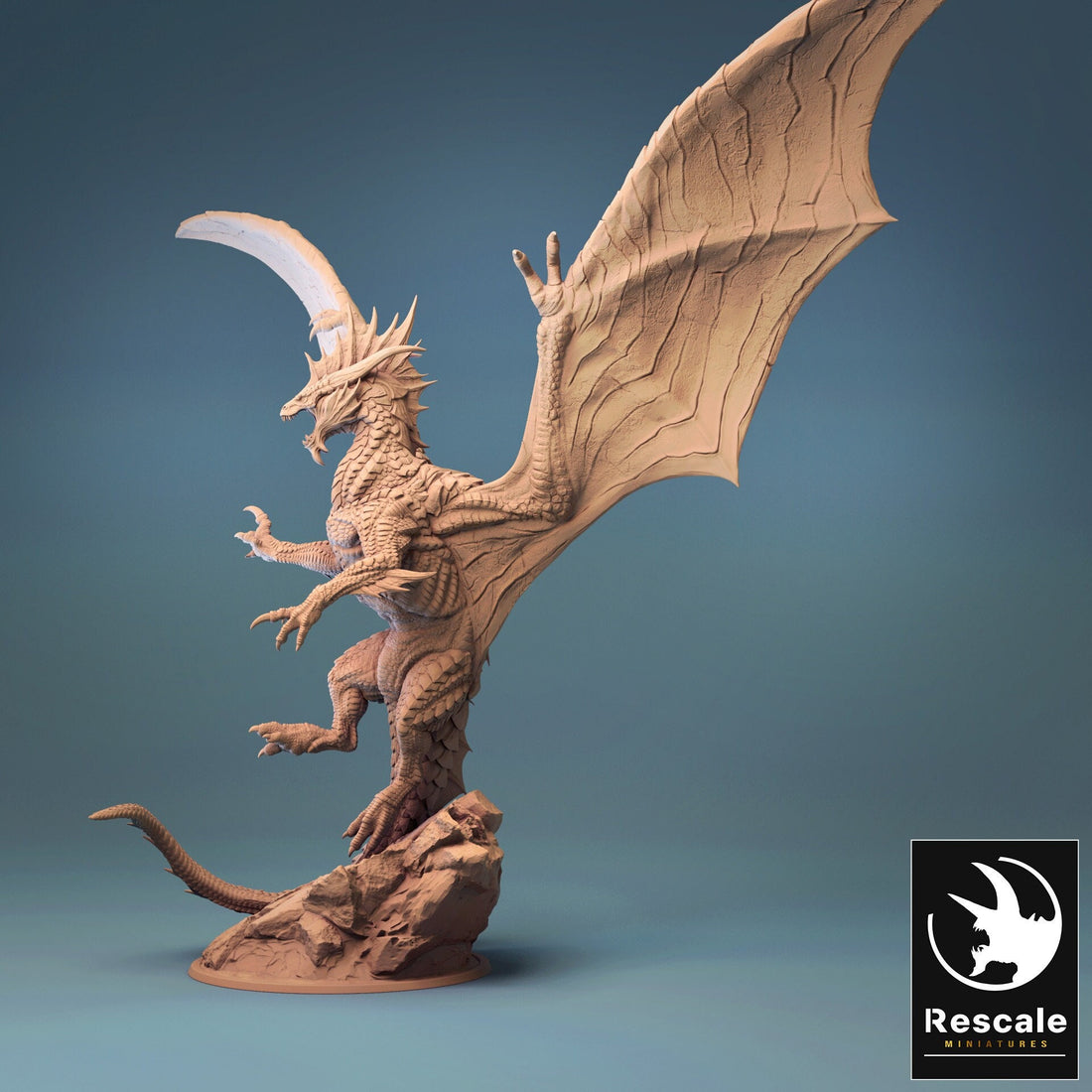 Silver Dragon Miniature | Tabletop RPG Miniature | Rescale Miniature | Roleplaying 3D Printed Fantasy Mini - 3DPrintDen