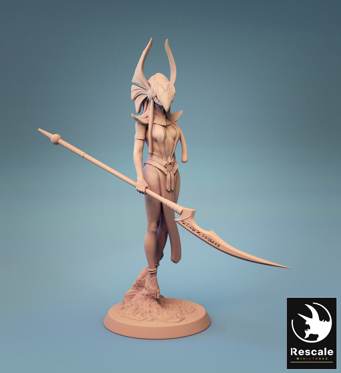 Valkyrie Horus Miniature | Tabletop RPG Miniature | Rescale Miniature | Roleplaying 3D Printed Fantasy Mini - 3DPrintDen