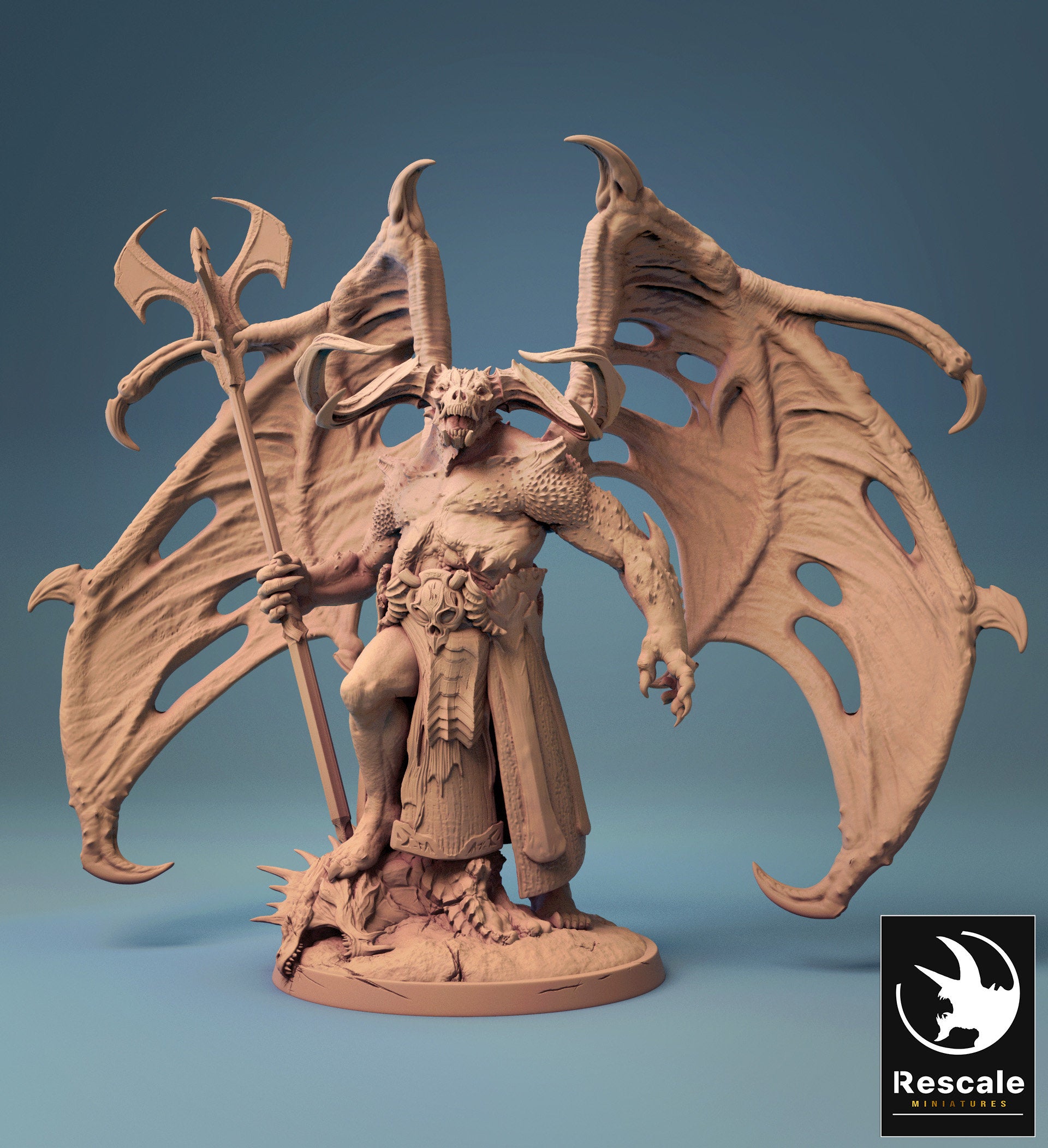 Orcus Prince of the Dead Miniature | Tabletop RPG Miniature | Rescale Miniature | Roleplaying 3D Printed Fantasy Mini - 3DPrintDen