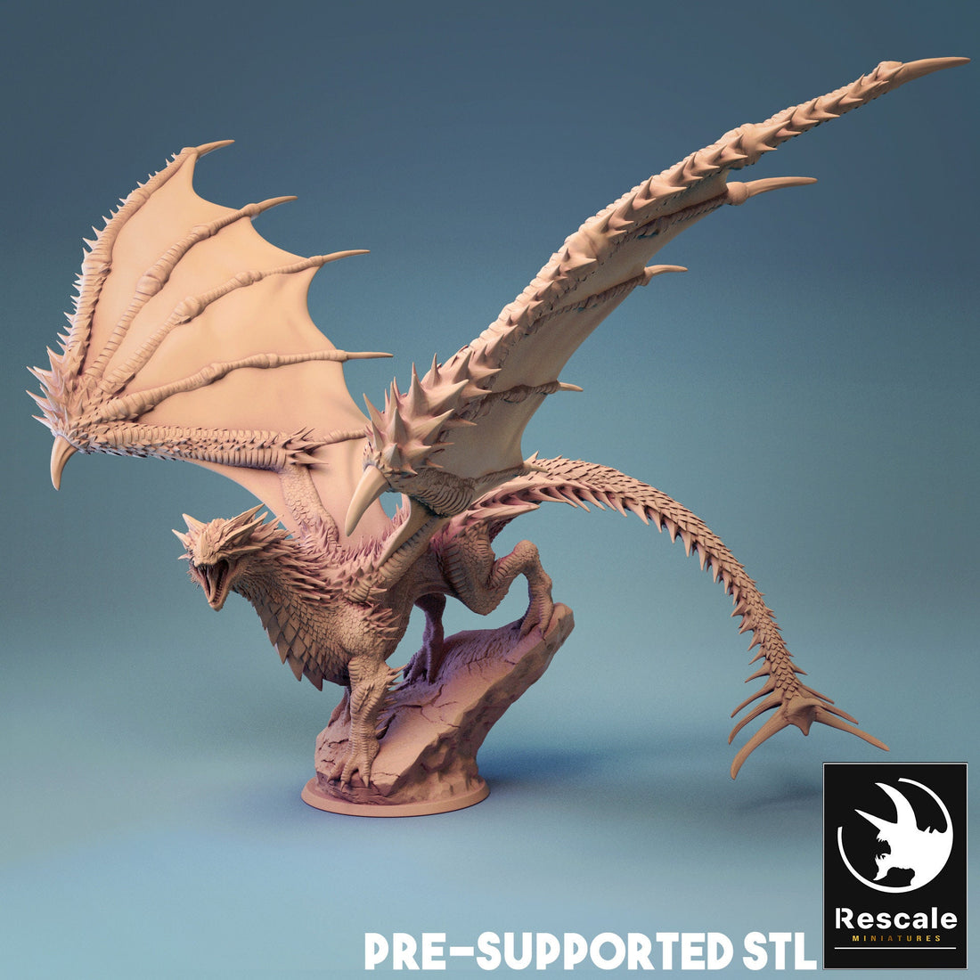 Young Red Dragon Miniature | Tabletop RPG Miniature | Rescale Miniature | Roleplaying 3D Printed Fantasy Mini - 3DPrintDen